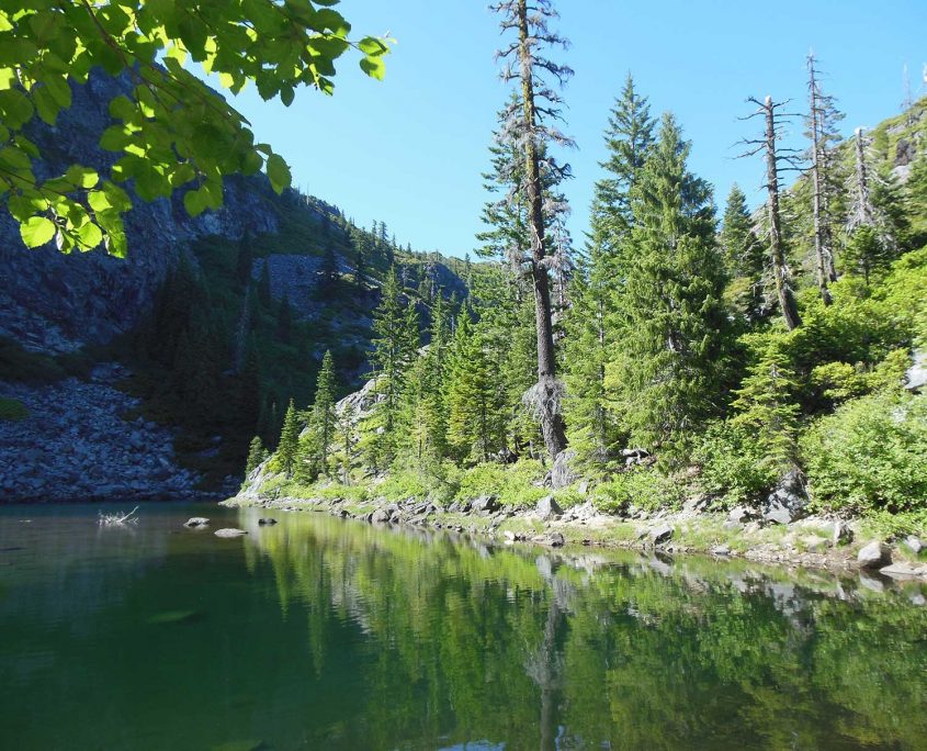 Beautiful lake and trees in the Siskiyou Wilderness