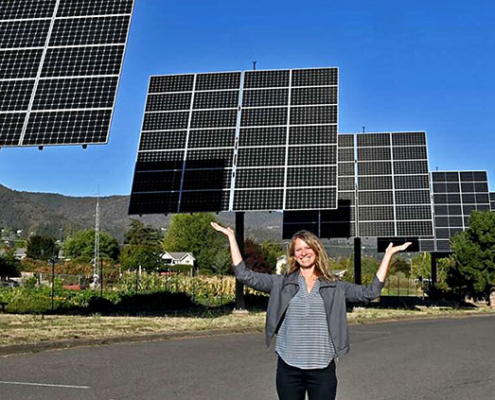 Rebecca Walker Two New Solar Arrays STrackers Campus Updates Sustainability Newsletter SOU cover