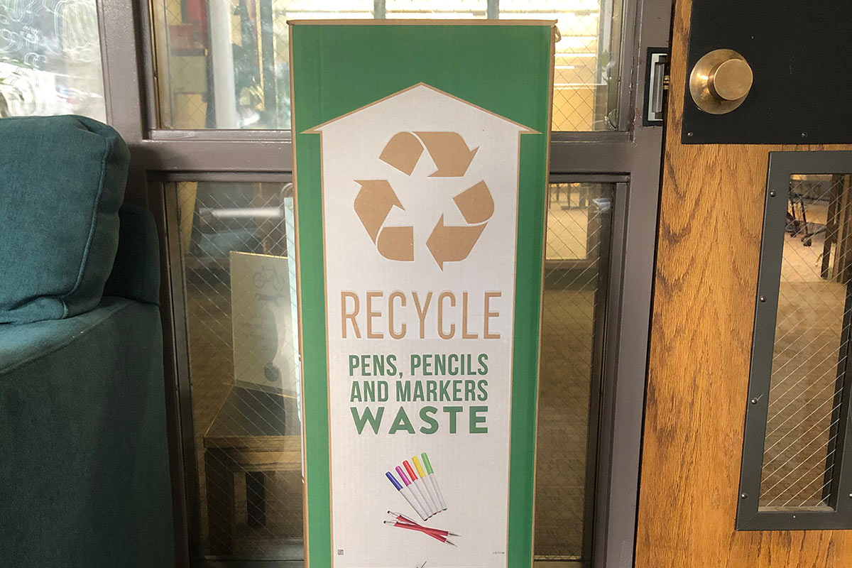 SOU Winter 2020 Newsletter Marker Recycling Sustainability