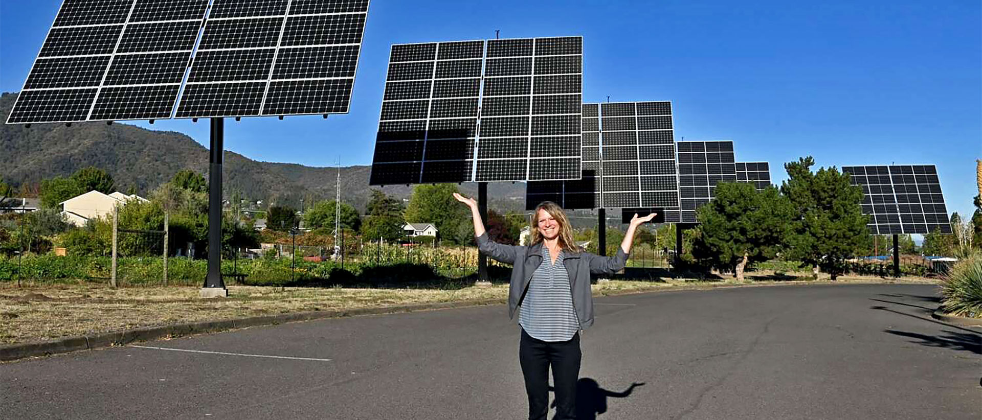 Rebecca Walker Two New Solar Arrays STrackers Campus Updates Sustainability Newsletter SOU